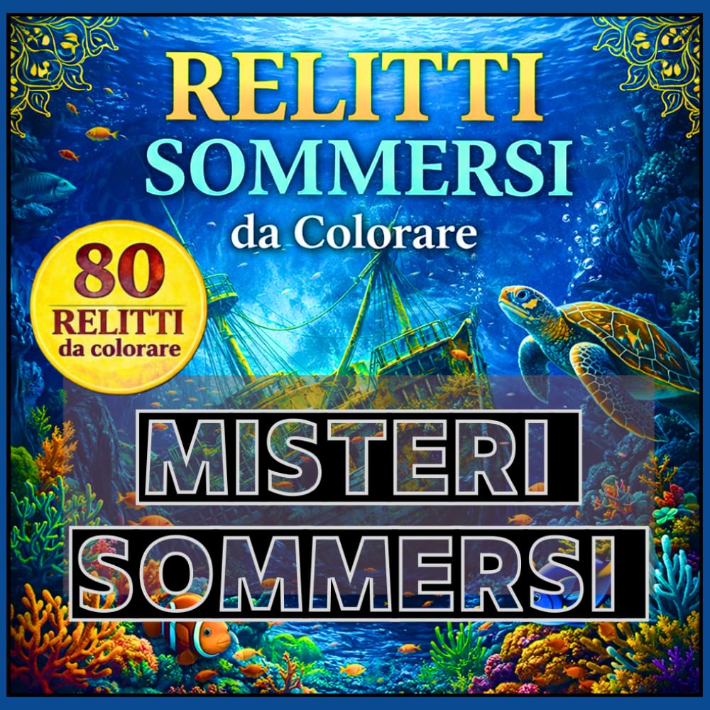 Relitti Sommersi Da Colorare. Misteri Sommersi: 80 Relitti da Colorare tra Navi Affondate, Tesori Nascosti e Misteri degli Abissi. Libro da Colorare per Adulti con Relitti, Tesori e Città Sommersi