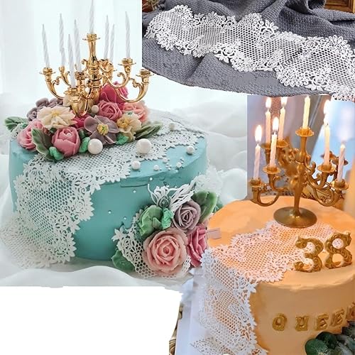 Miniatura 4 de 12 pulgadas de azúcar comestible floral imperio francés pastel de silicona en relieve Mat textura Fondant impresión encaje mat decoración molde goma