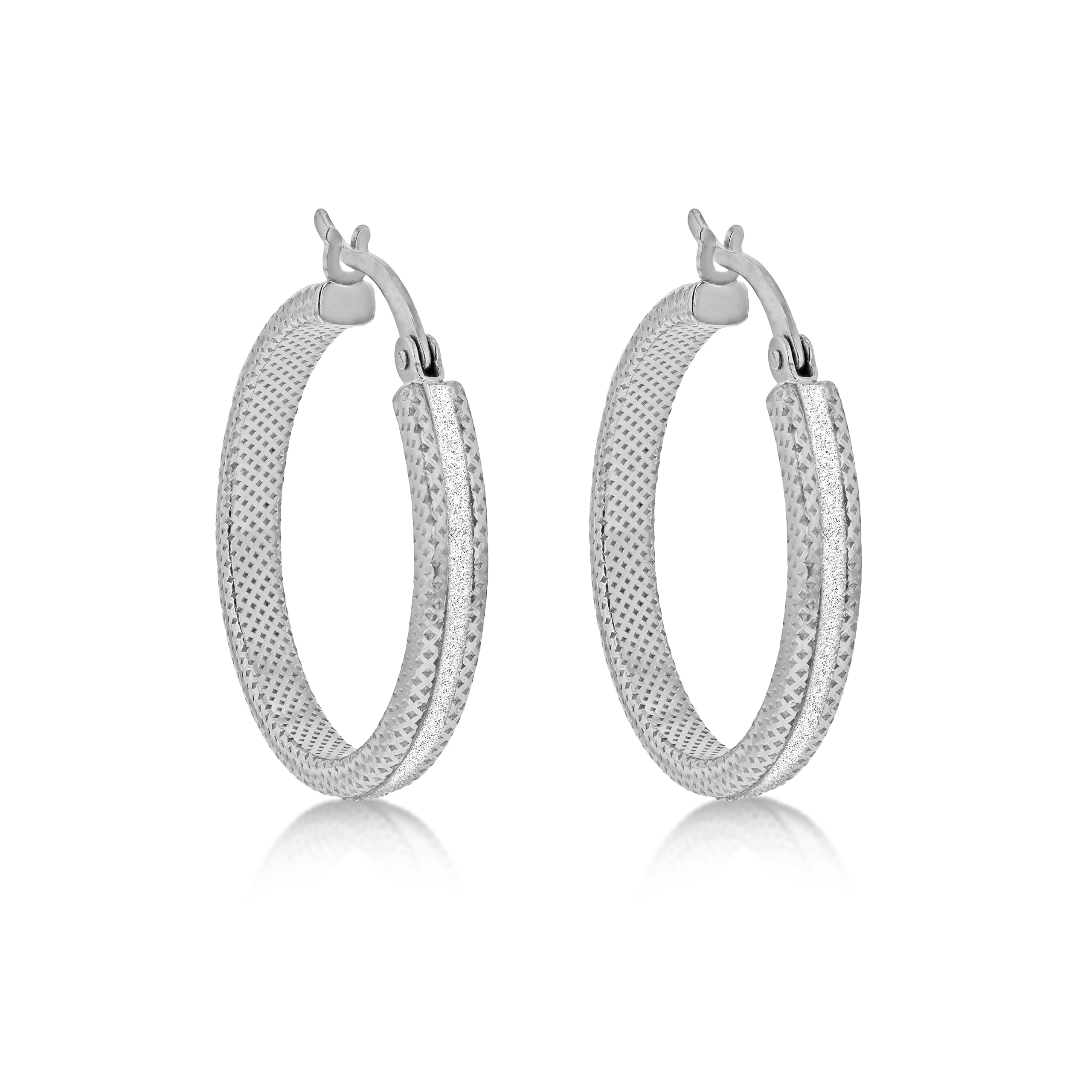 Créoles Tuscany Silver en argent sterling 925, bijoux d'exception - 7