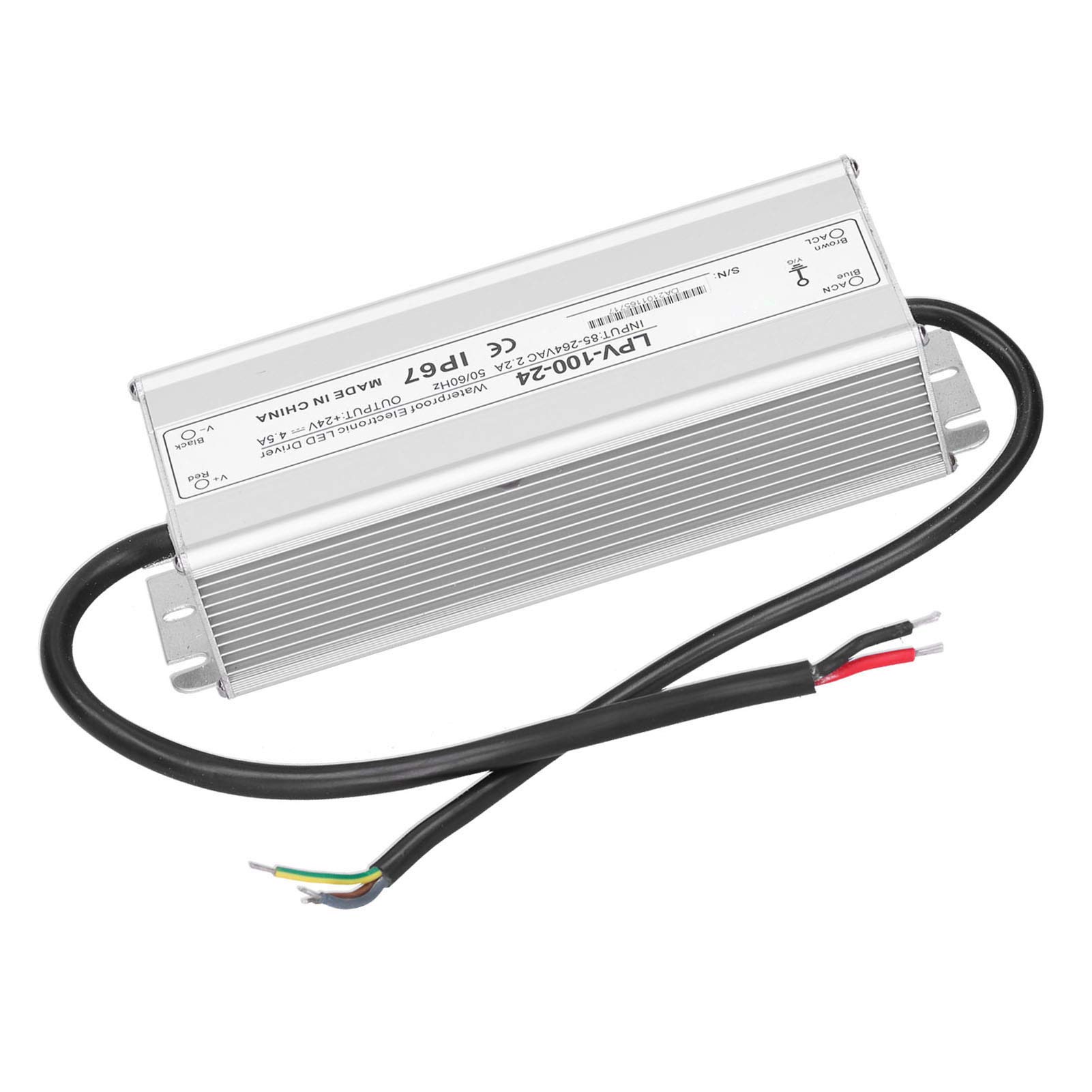 Alimentatore LED da 100 W 24 V CC IP67 impermeabile Alimentatore switching a uscita singola LPV-100-24 per strisce luminose a LED, luci esterne
