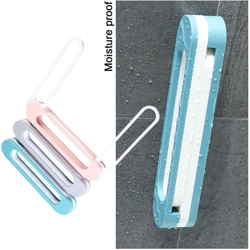 HEMJEX Plastic Multi Foldable Waterproof Bathroom Slippers Shelf Holder Wall Drain Rack Organizer, 11.6 x 2.6 x 2.1 Inches, Multicolour 4