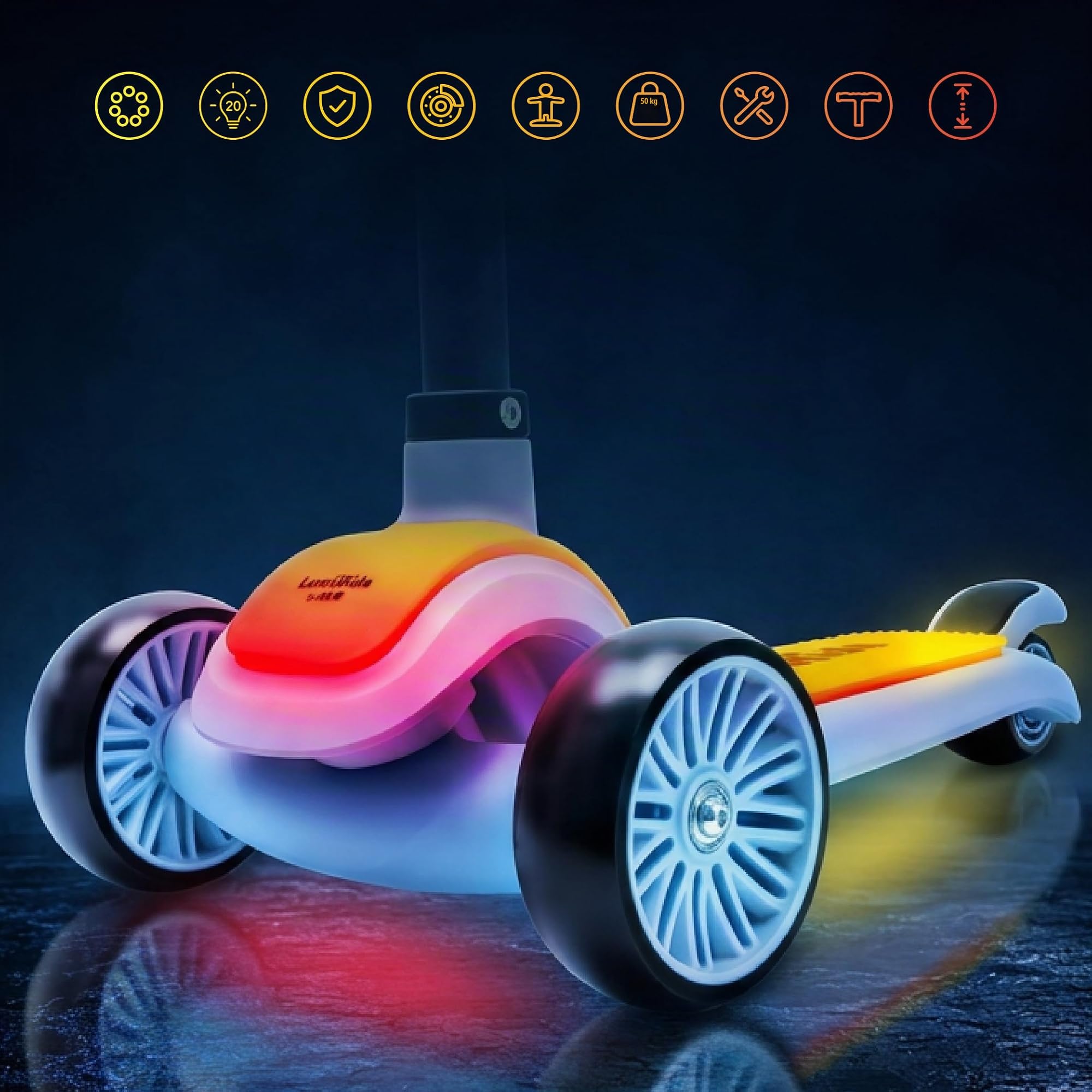 LUMI Ride Patinete Infantil 3 Ruedas Balance LED 3+