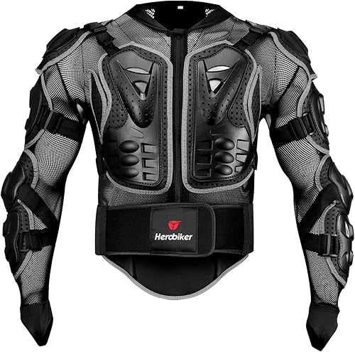 Miniatura 9 de HEROBIKER - Chaqueta de armadura completa para motocicleta, protección para la columna y el pecho, equipo de motocross, protector para motocicleta