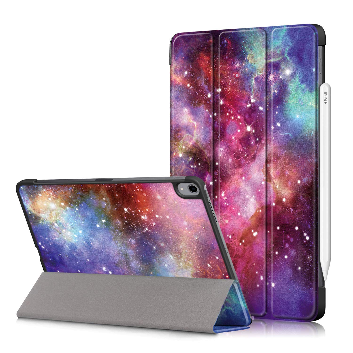 SINSO Case for New iPad Air 4th Generation 2020, 10.9 Inch iPad Air 4 Ultra Slim Lightweight Tri-fold Stand Protective Smart Cover Case with Auto Sleep/Wake for iPad 10.9" 2020 - Galaxy