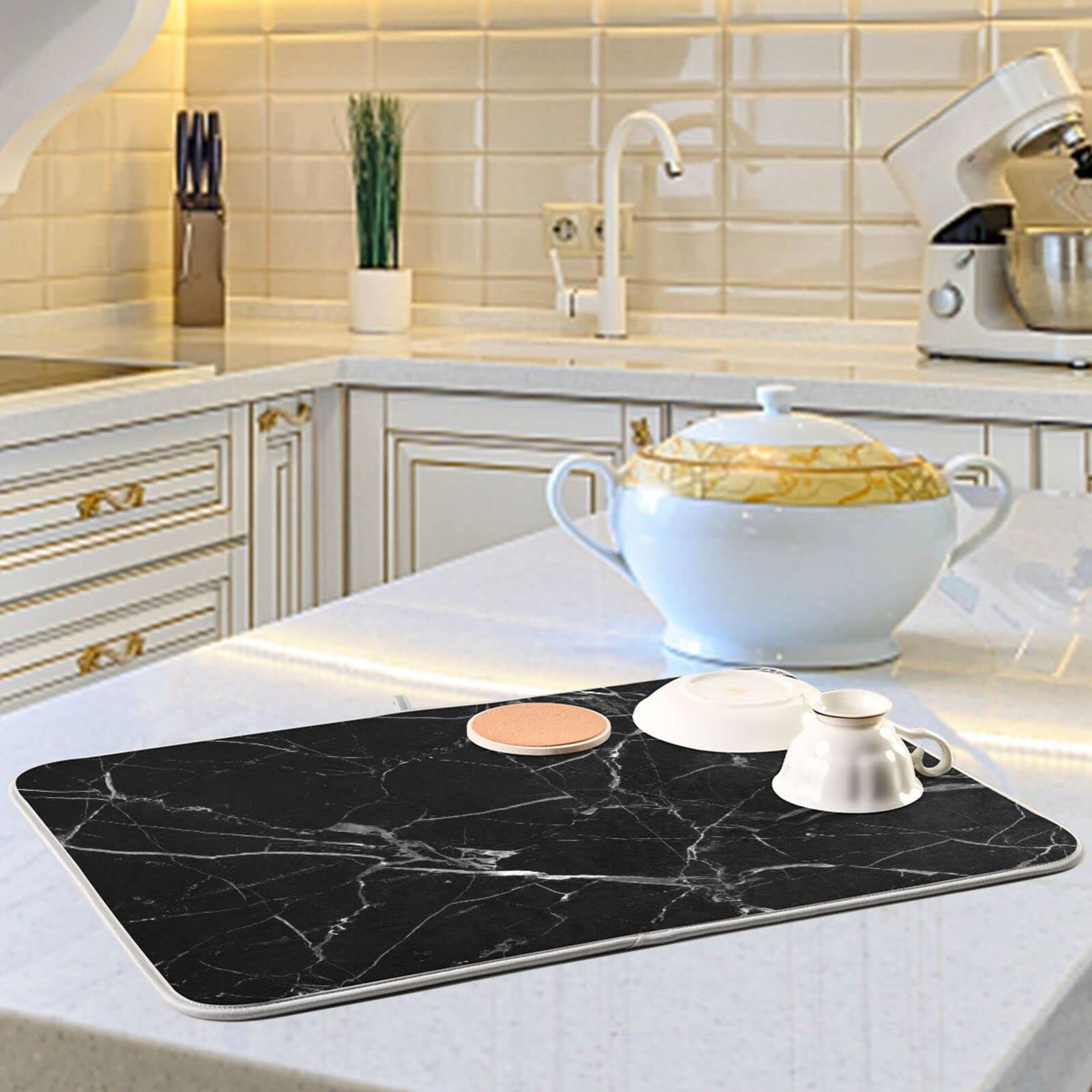 Tapete De Secado Para Encimera De Cocina, Escurridor De Platos, 18 X 24 Pulgadas, Protector De Encimera Para Vajilla Y Cafetera