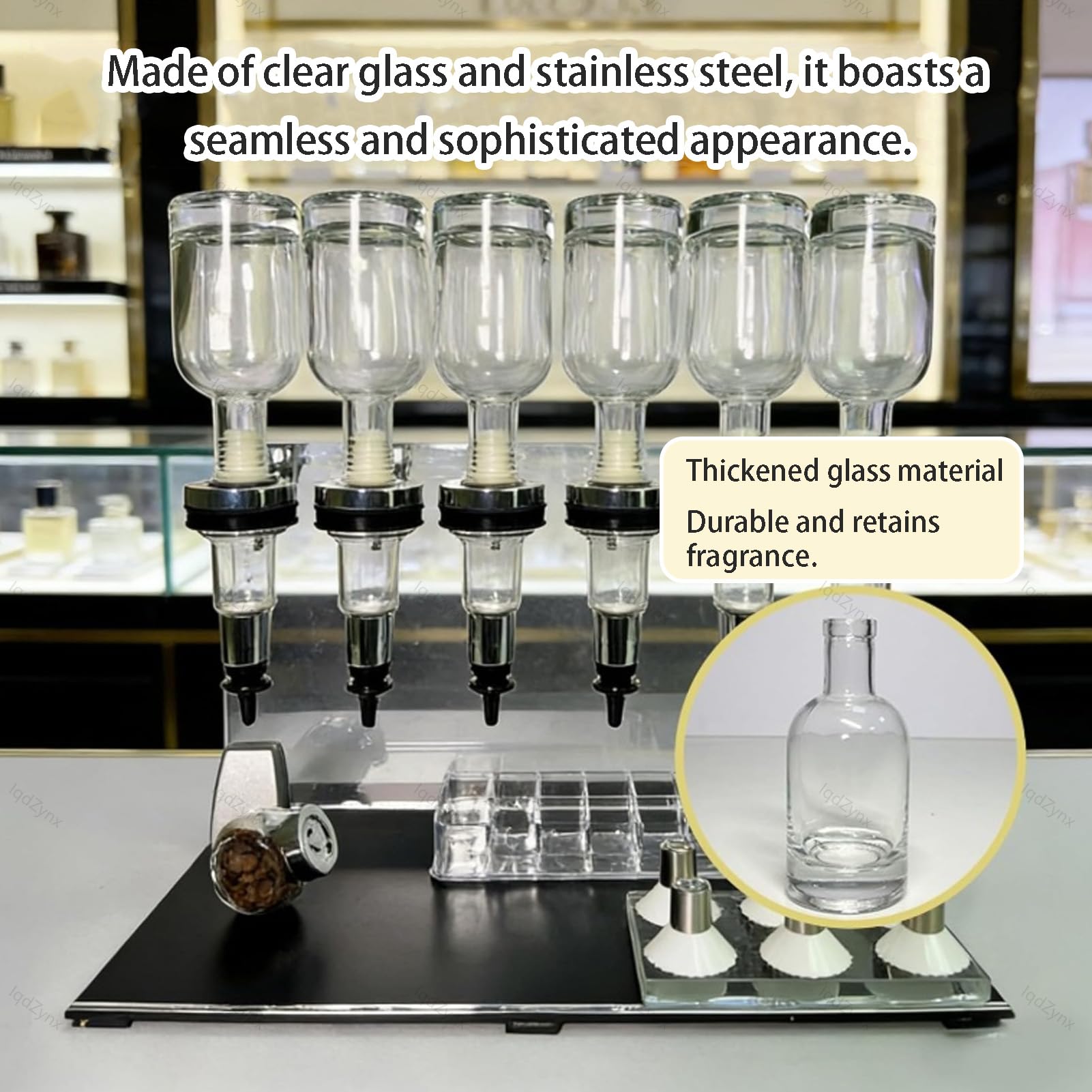 Stacja Dozownika Perfum, Profesjonalny System 6-Butelkowy, Ekspozycja na Ladę Side-by-side-200ML