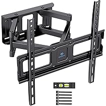 PERLESMITH Supporto da parete per TV, orientabile e inclinabile, per TV o monitor da 26-70 pollici, fino a 45 kg, VESA 400 x 400 mm