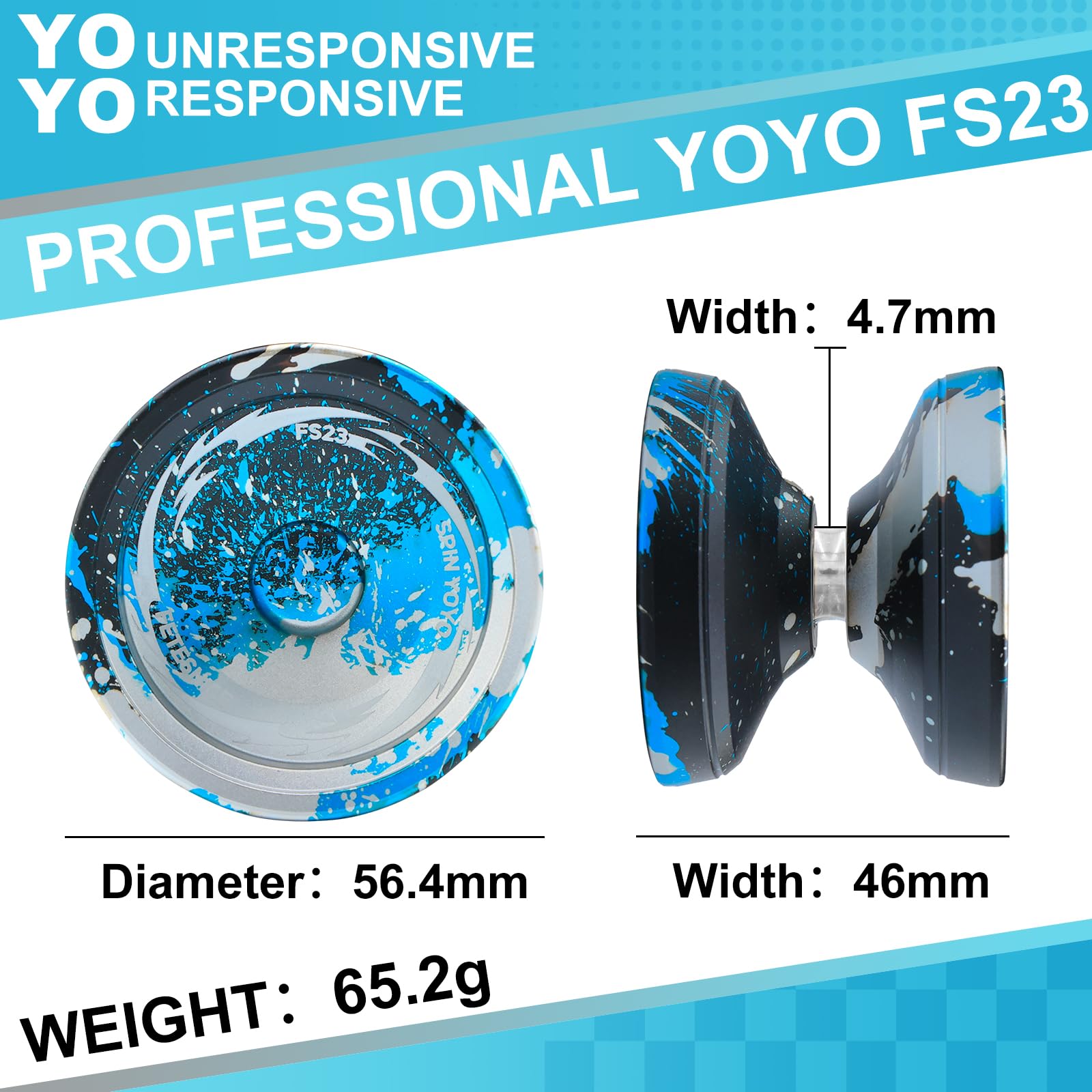 FETESNICE Yoyo Professionelles reaktionsschnelles JoJo für Kinder 8-12 oder mehr,JoJo Profi,Metall-Yoyos,Unresponsive Yo-yo für Profis，Inklusive 10 Saiten und komplettes Zubehör