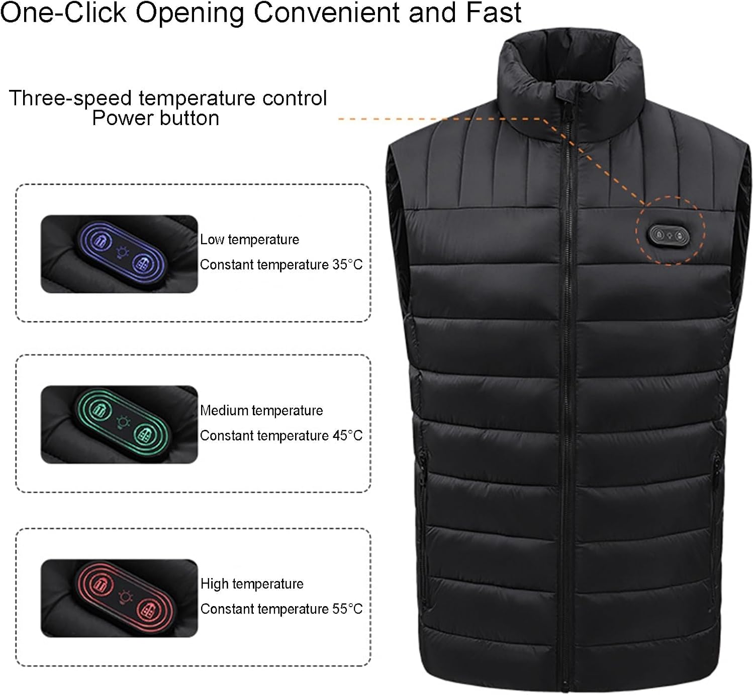 Heated Vest Women Men Winter USB Smart Controller Heating Vests Sleeveless Stand Collar Outdoor Warm Heated Jackets