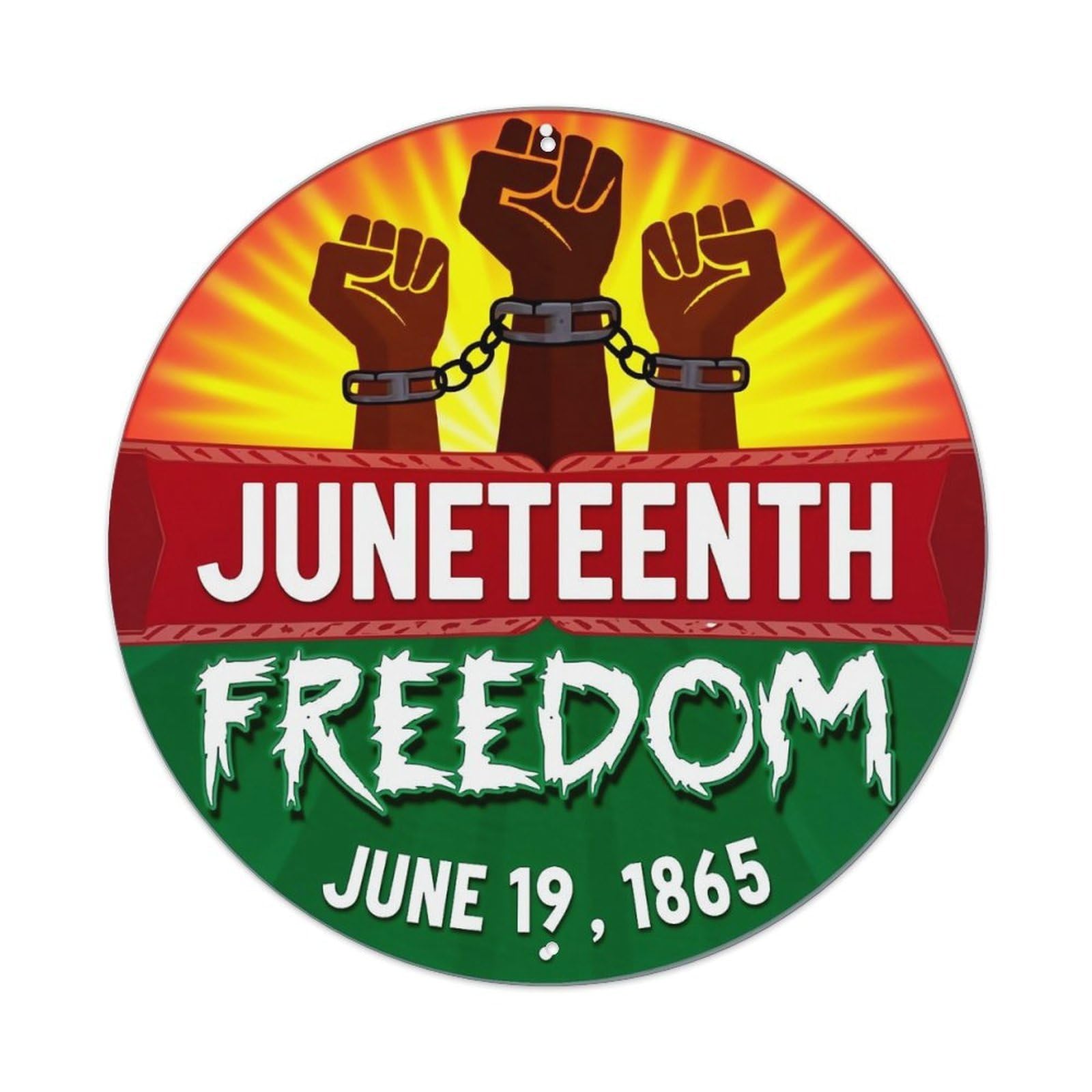 Jdyansheng Vintage Juneteenth Freedom June Nineteen Tin Sign Metal Poster Metal Signs For Home Man Cave Bar Cafe Kitchen Laundry Room Wall Decorations 8X8 Inches