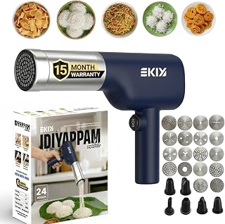 EKIY Electric 24 Mould Stainless Steel Idiyappam,Noolappam,Cakes,Muruke,Pakkavada,Noodles,Pasta Maker Machine |50 Times fo... Price In India