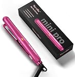 Terviiix Mini Flat Iron for Short Hair Temperature Adjustable, 1/2 Inch Mini Travel Hair Straightener, Small Portable Ceramic Hair Straightener for Men, Black