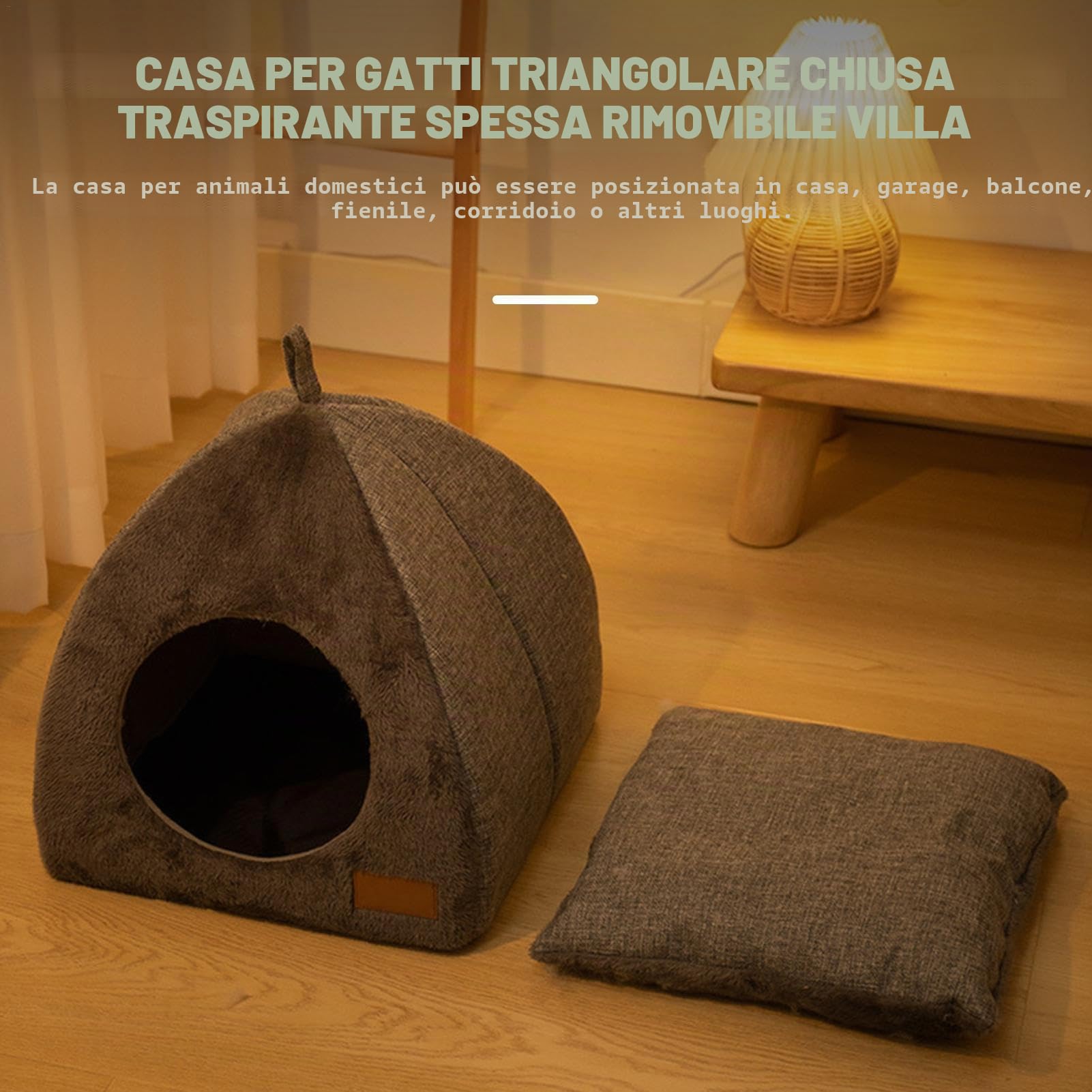 Generico Cuccia Gatto Chiusa, Cuccia Chiusa Cane Interno, Casetta Gatto, Cuccia per Cani Removibile Traspirante per Interni per Gatti, Cani, Gattini E Piccoli Animali Domestici