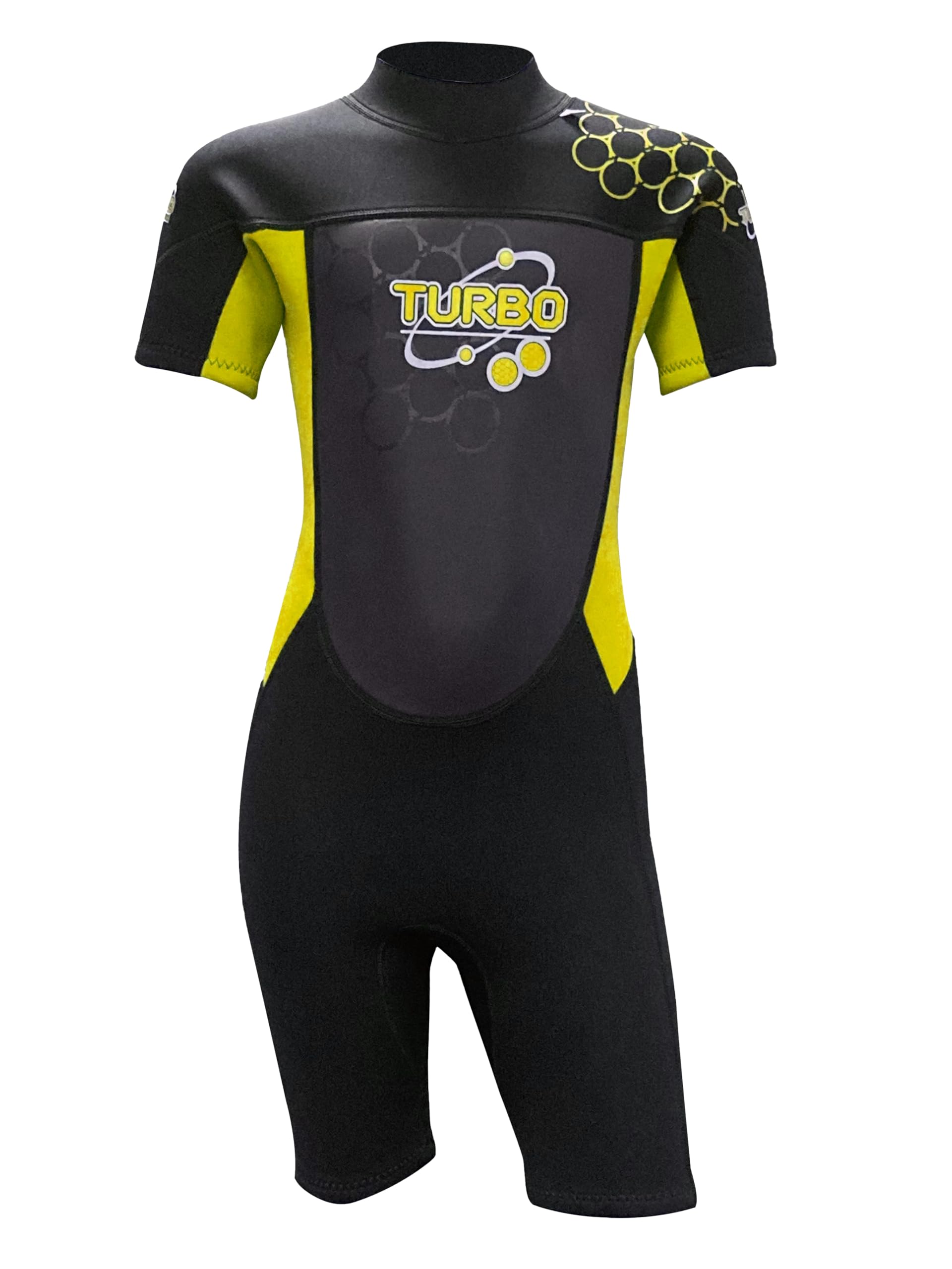 Venture Hut Kids 2.5mm Turbo Shortie Wetsuit - Yellow - 8-9 Years