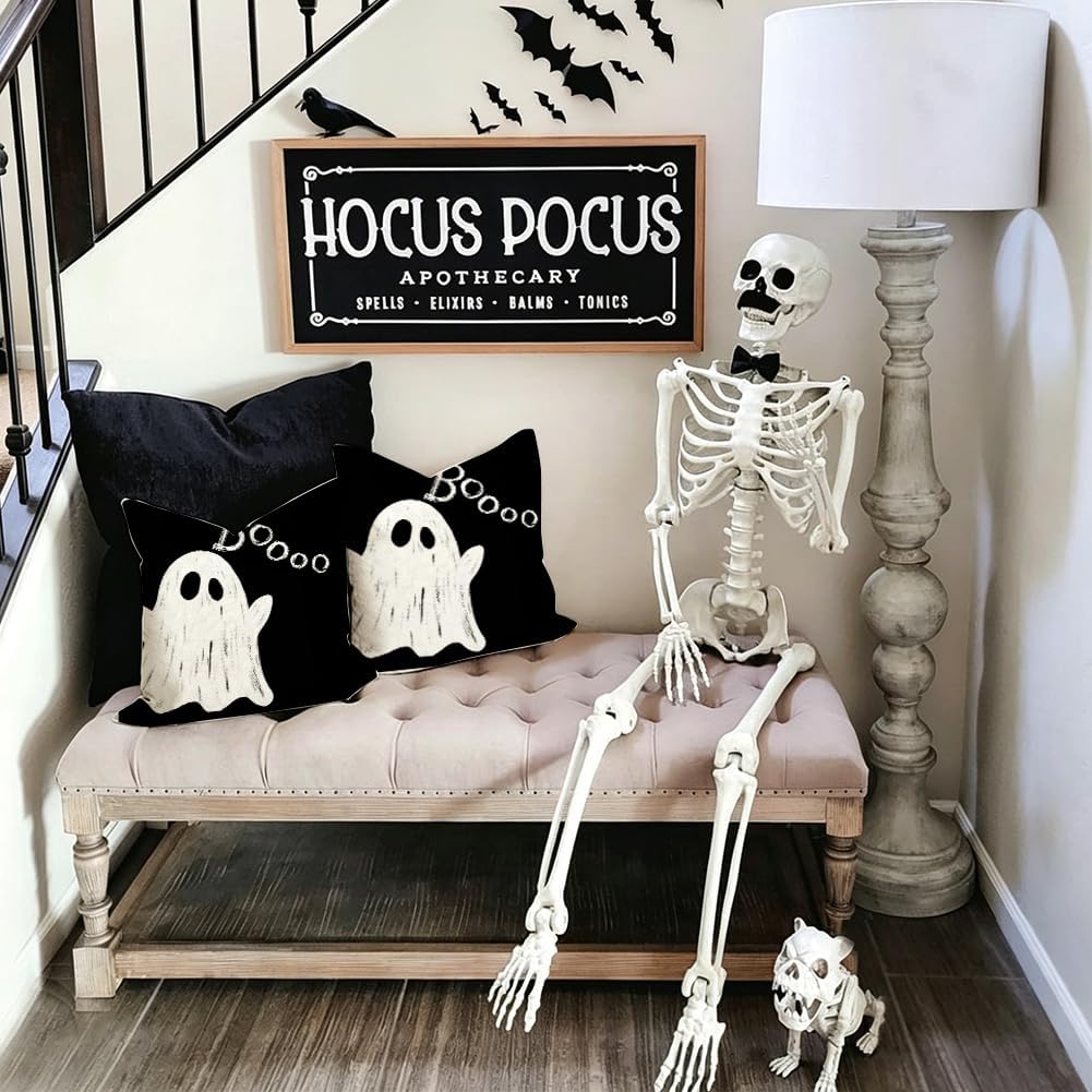 RABUSOFA Halloween Pillow Covers 18x18 Inch Halloween Decorations Indoor image 3