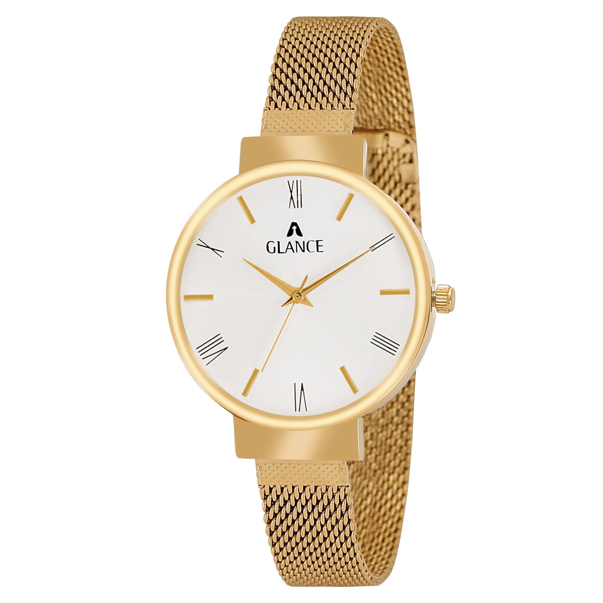 Aglance W1001B Original Gold Plated White Dial Watch for Women Wrist Watch Strap Analogue Wrist Watch for Women and Girls (Gold) (B09V2P5T82) Amazon Price History, Amazon Price Tracker
