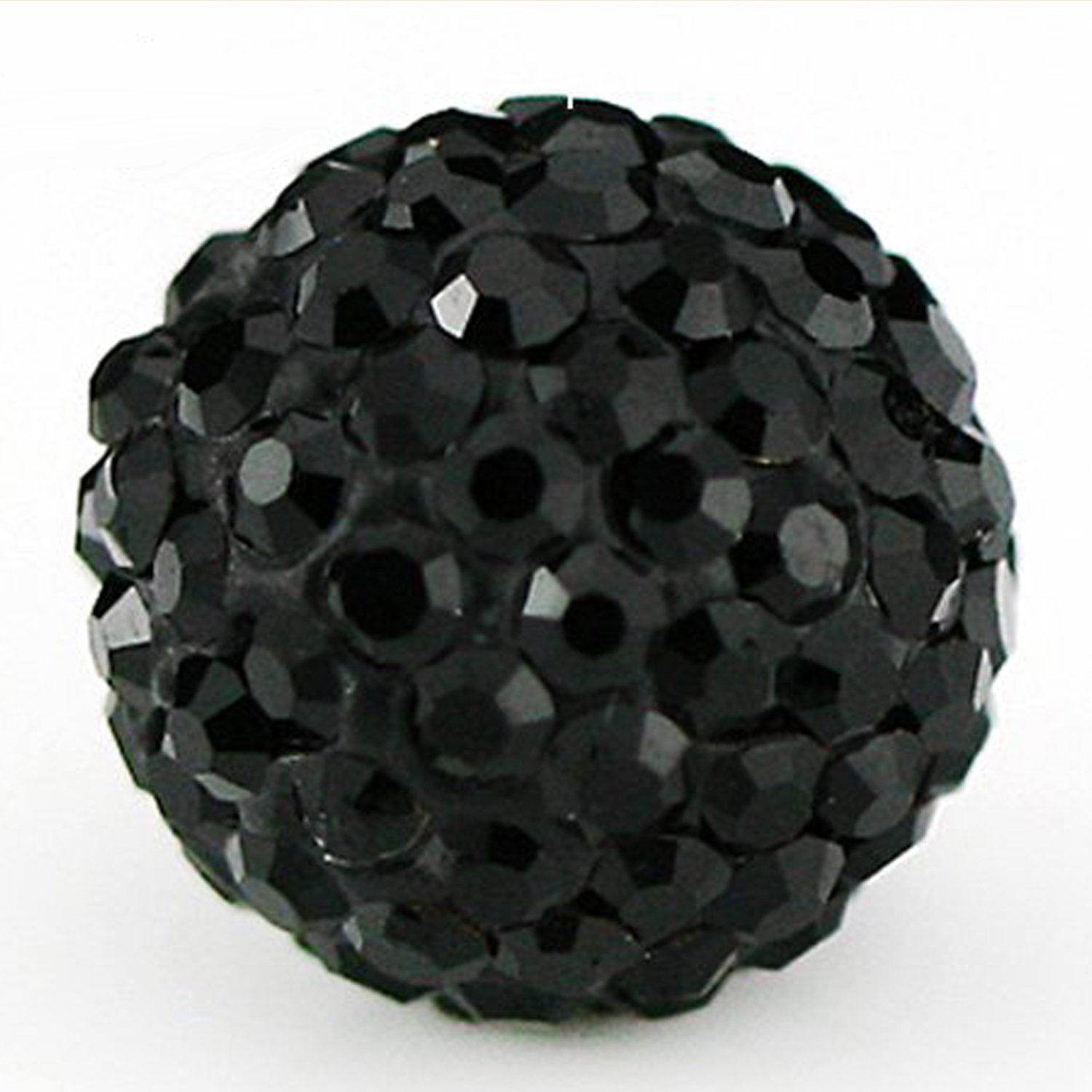 RUBYCA Pave Czech Crystal Disco Ball Clay Beads fit Shamballa Jewelry (20pcs, 8mm, JB Black)