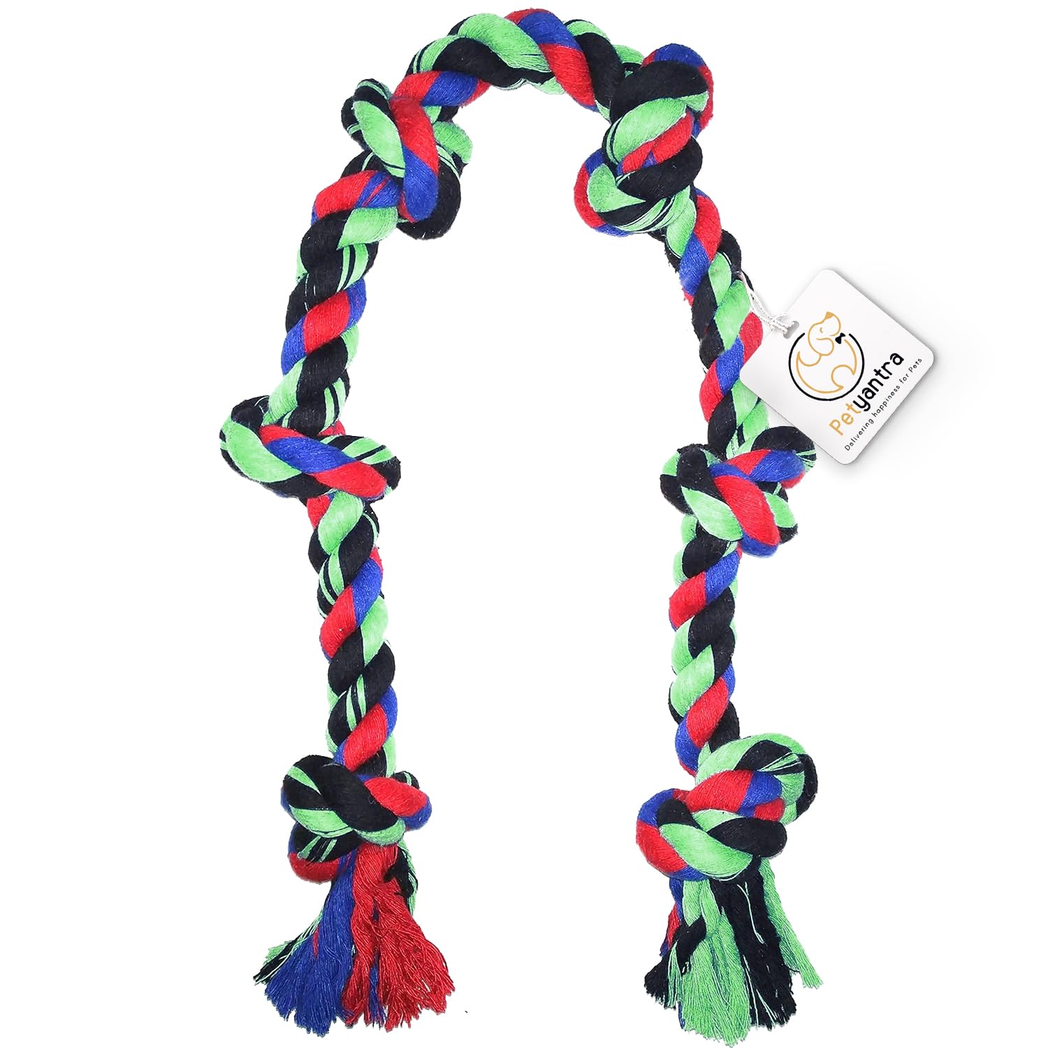 petyantra Cotton Rope Dog Chew Toy for Medium to Adult Dogs Long - Extra Durable Indestructible Dog Toy for Aggressive Chewers and Large Dog Breeds (6 Knot XXL) (B0B31T7FZS) Amazon Price History, Amazon Price Tracker
