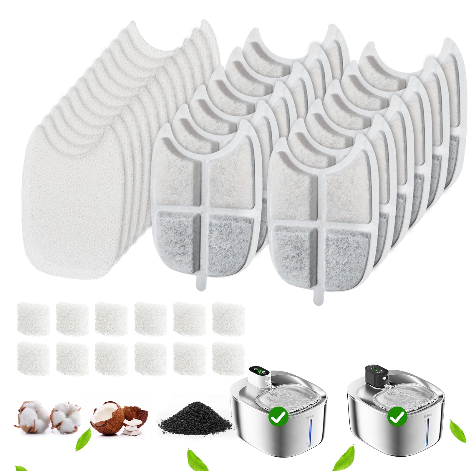 Photo 1 of WILKIEE FS10 Plus Replacement Filters - 12 Filters, 12 Sponges
