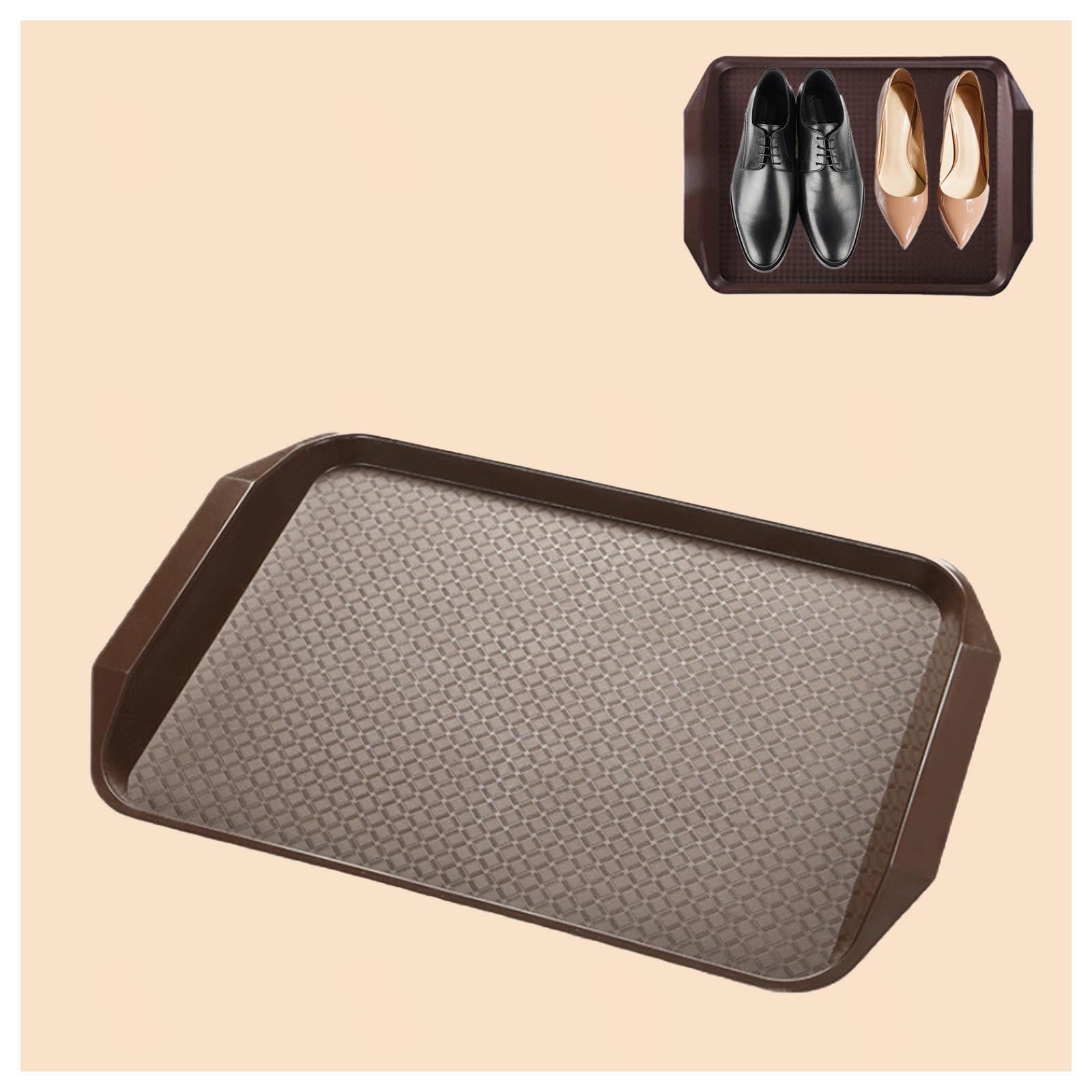 Boot Trays for Entryway 3 Pack Boot Mats for Entryway Wet Shoe Tray for Entryway for Garden, Bedroom, Entrance Area, Garage Boot Tray,Brown