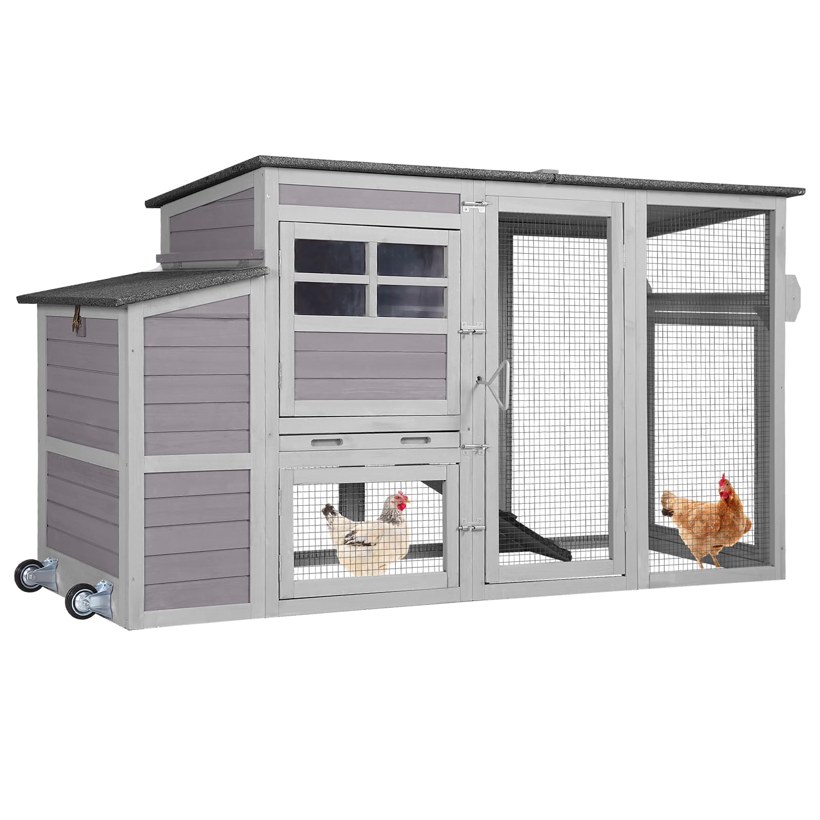 Gutinneen Chicken Coop Large Chicken House with Run Wooden Poultry Cage with Nesting Box,Large Opening Roof