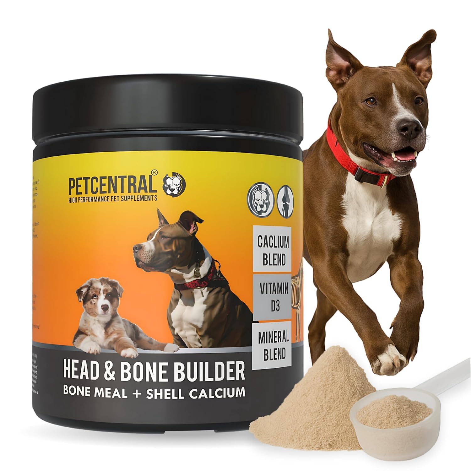 - Head & Bone Builder for Dogs 450g | Calcium & Mineral Supplement Powder | Supports Strong Bones, Teeth & Daily Nutrition | Suitable for Puppies & Adult Dogs.
