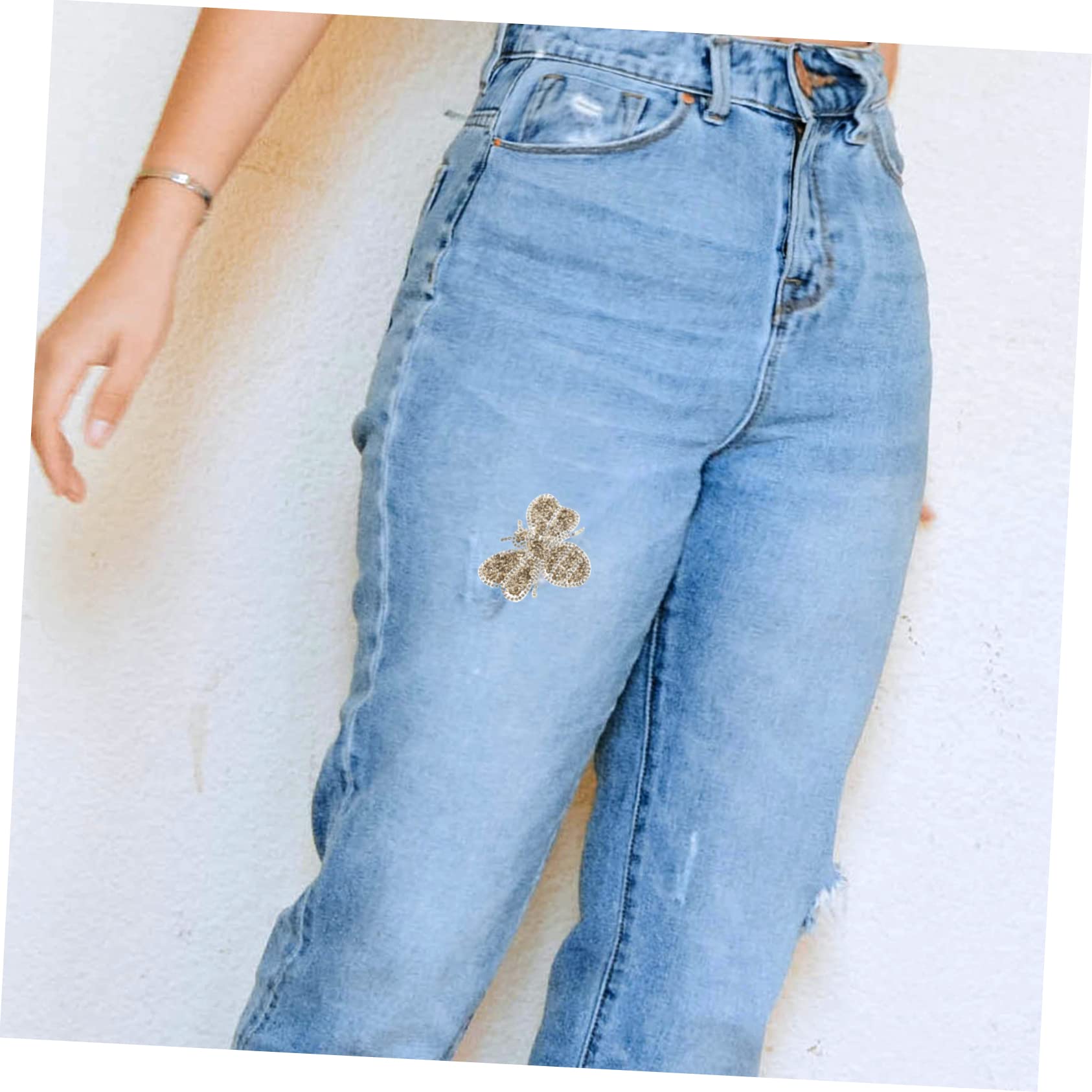 NUOBESTY 30pezzi Toppe Decorative Sostituibili Per Abbigliamento e Cappelli Patches Compatti Resistenti Per Jeans Giacche e Borse Design Ape Facili Da Applicare