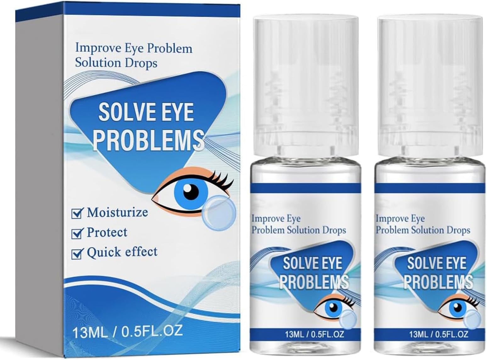Leixu Myopia Reversal Eye Drops, Improve Eye Problem Solution Drops, Eye Brightening Drops, Relieve Eye Fatigue, Blurred Vision and Gentle Eye Protection, Clear Eyesight (2Pcs)