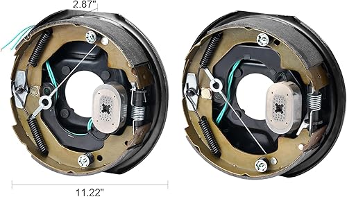 Miniatura 9 de VEVOR Conjunto de freno de remolque eléctrico, 10 x 2-14 pulgadas, 1 par de frenos eléctricos autoajustables para eje de 3500 libras, montaje de 4