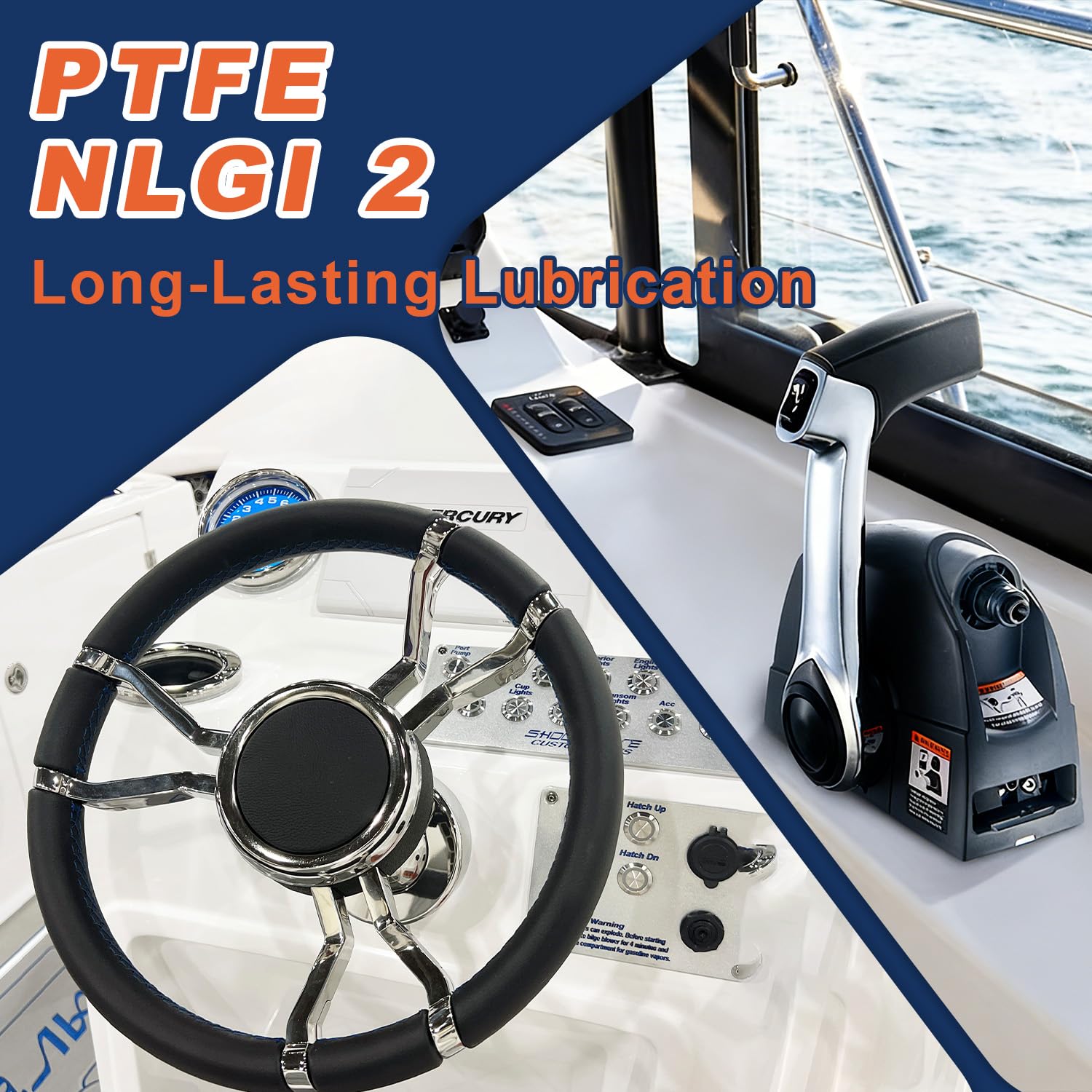 BTAS Grasso marino 2-4-C con tubo PTFE da 227 g,Grasso per cuscinetti ruota di grado marino,Lubrificante al litio per rimorchio barca NLGI 2 (227g marina) | Lubrificante per cuscinetti ruote, lubrificante al litio NLGI 2 per rimorchi per barche