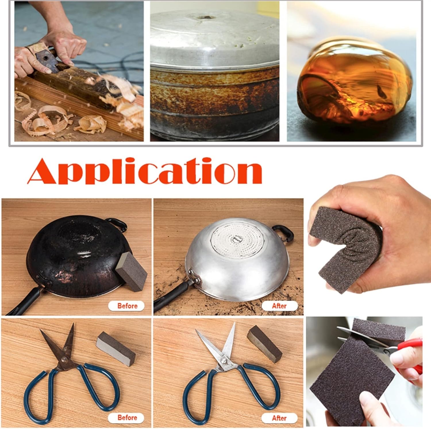 20 Pieces Sanding Sponge Block Abrasive Foam Pad for Wood Wall Kitchen Cleaning Hand Grinding (Color : A, Size : P80)