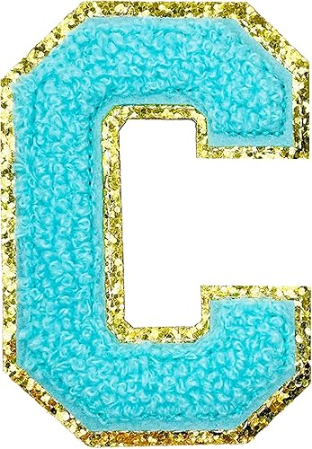 Miniatura 29 de Jongdari Letras termo-adhesivas de felpilla para ropa, parches de letras del alfabeto con brillantina para coser, con adhesivo planchado, 4