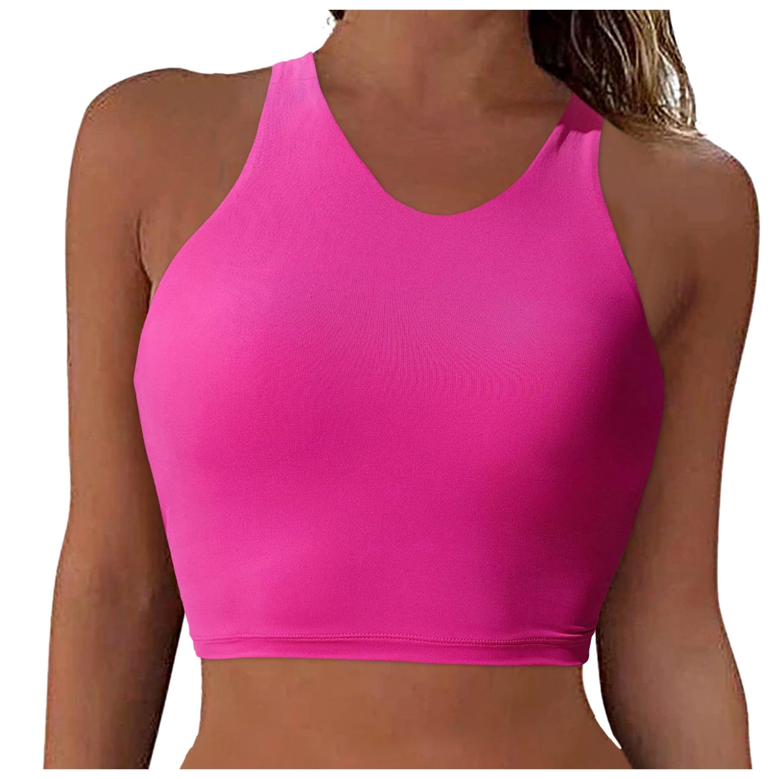 YpingLonk Tankini Top para Mujer Superior de Traje de BañO Deportivo Superior de Bikini Color SóLido Top Traje de BañO Hipster para Gimnasia Yoga Playa NatacióN