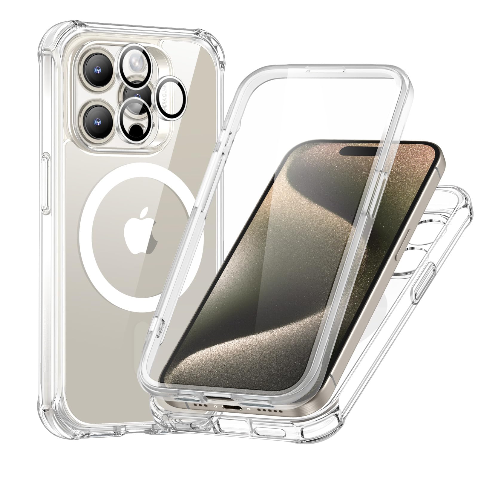 ESR for iPhone 15 Pro Case with Screen Protector, Clear