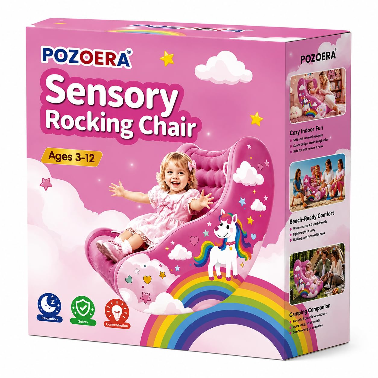 Inflatable Sensory Rocking Chair for Kids 3-12
