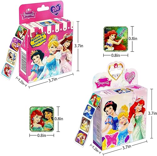 Miniatura 8 de Paquete de 2 calcomanías de princesa, calcomanías para niños, 20 diseños, 400 calcomanías autoadhesivas para laptop, botella de agua, teléfono,