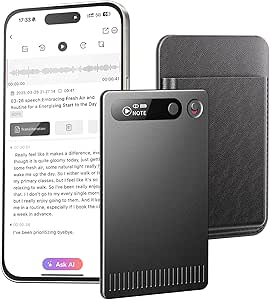 AI Voice Recorder with App Control, Advanced AI Technology for Transcription & Summarization, 64GB Memory, Magnetic Case, Supports 50 Languages – Audio Recorder for Lectures, Meetings, Interviews asin的图片