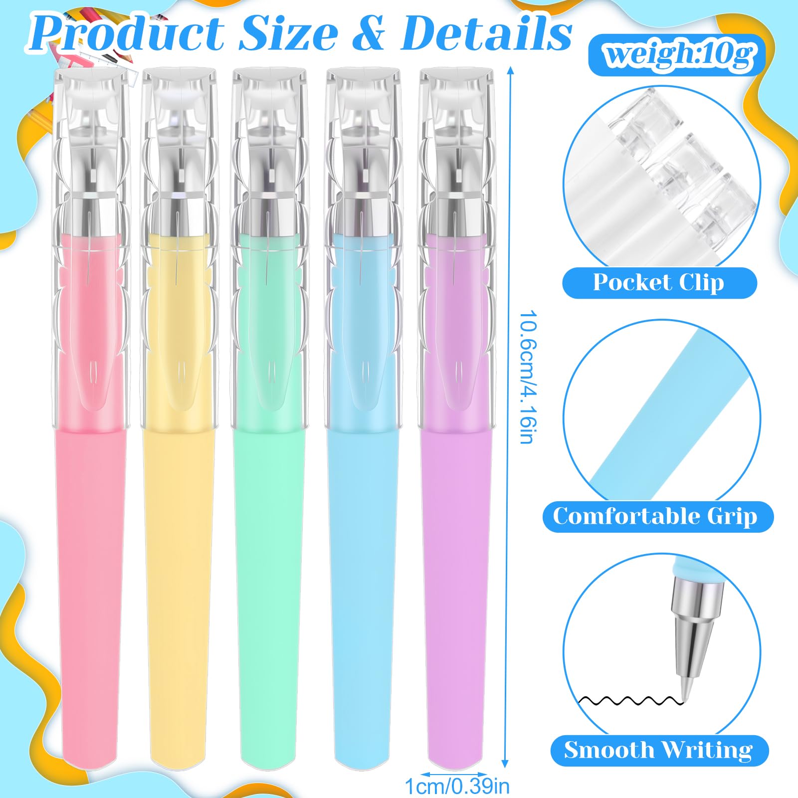 Sayglossy Paquete de 200 mini bolígrafos de gel a granel de 0.5 mm, punta fina de 4.16 pulgadas, tamaño de bolsillo, escritura suave de secado rápido para diario, cuadernos, planificador, suministros