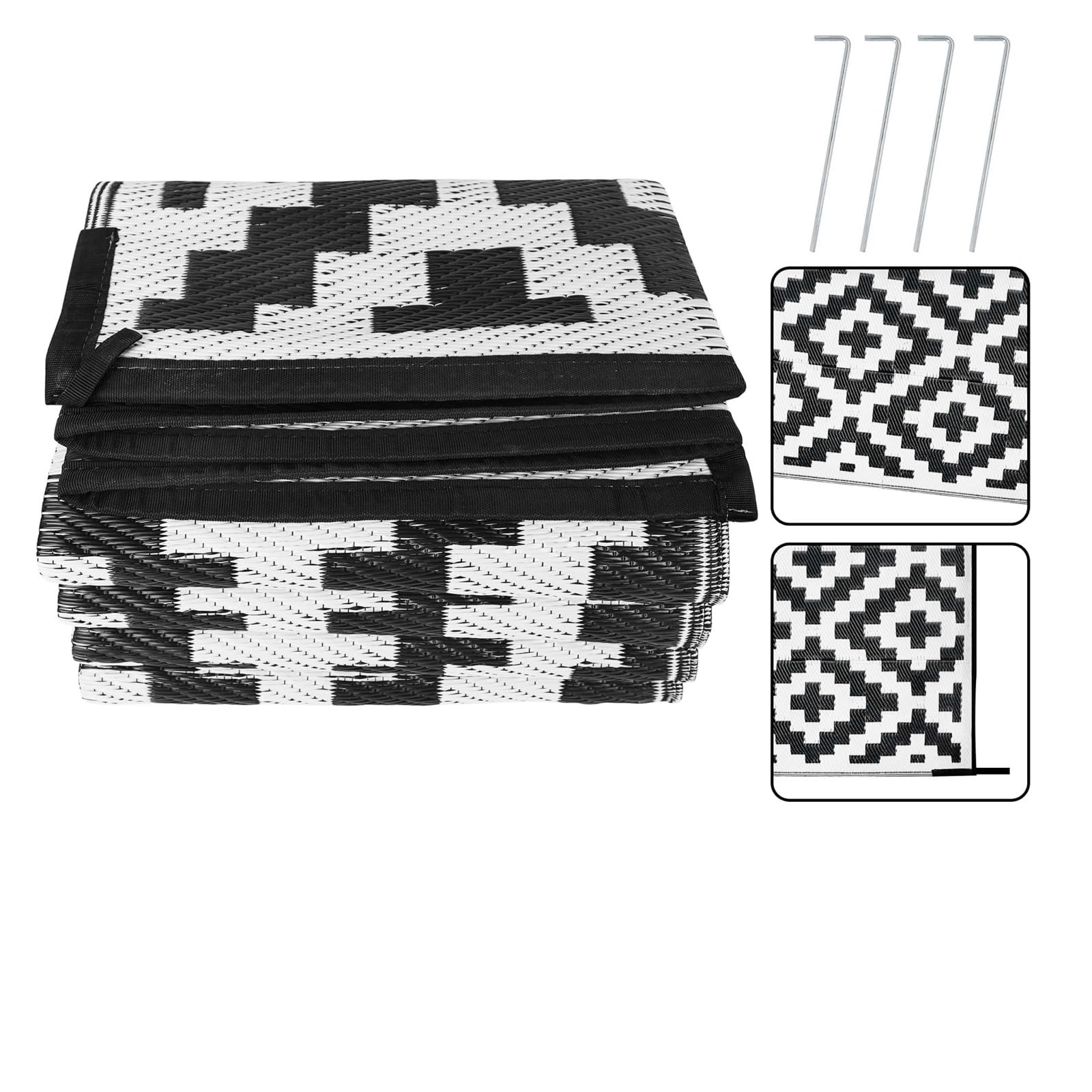 Generico Grande tappeto da campeggio Tappetino picnic Tappetini pieghevoli reversibili compatibili con il pavimento della spiaggia del cortile patio