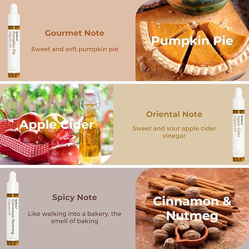 Miniatura 2 de Harvest - Juego de aceites aromáticos de primera calidad para difusor, velas, fabricación de jabón, aromas de panadería otoñal, aromaterapia, aceite