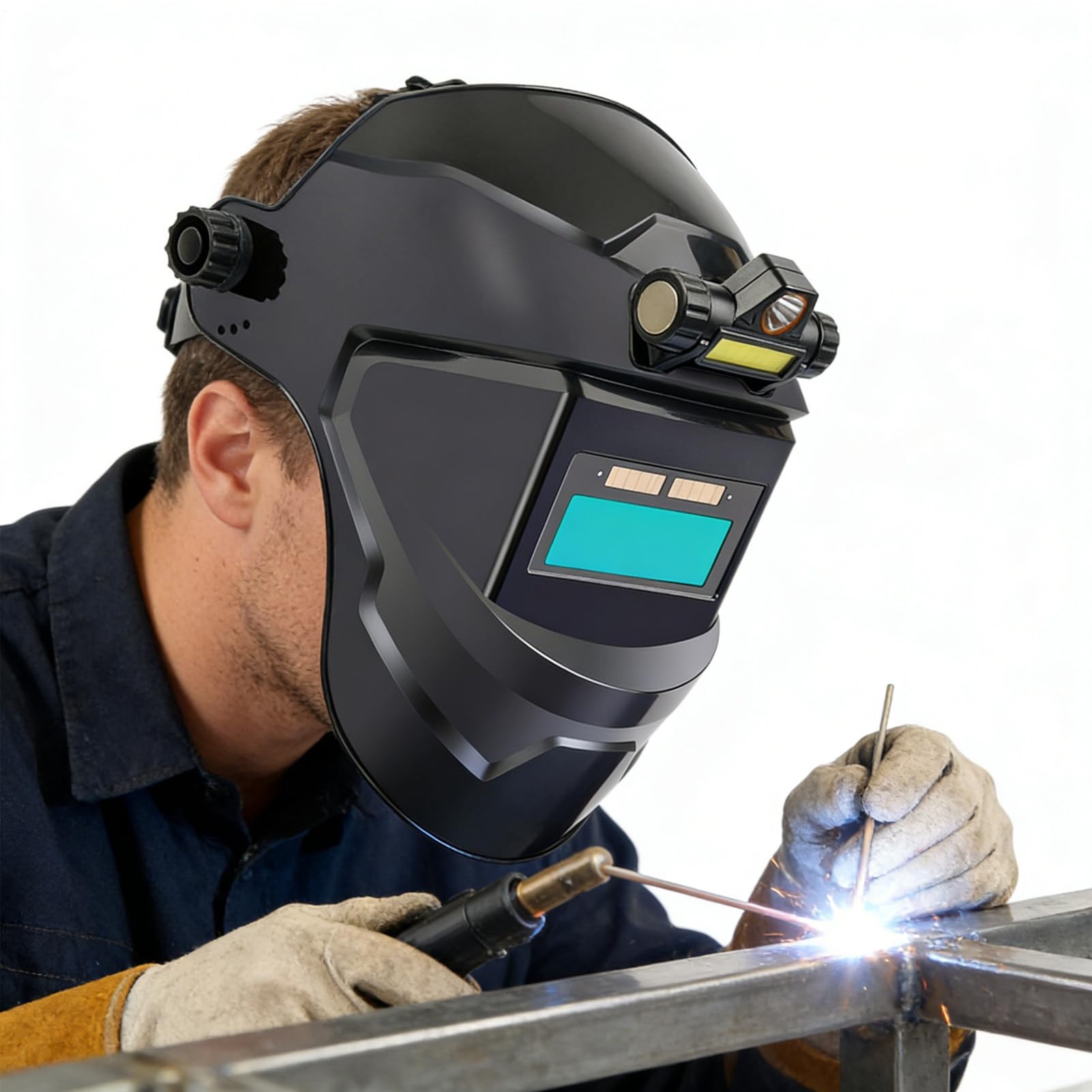 Casque de soudage par tuyau cagoule solaire pour chantier extérieur
