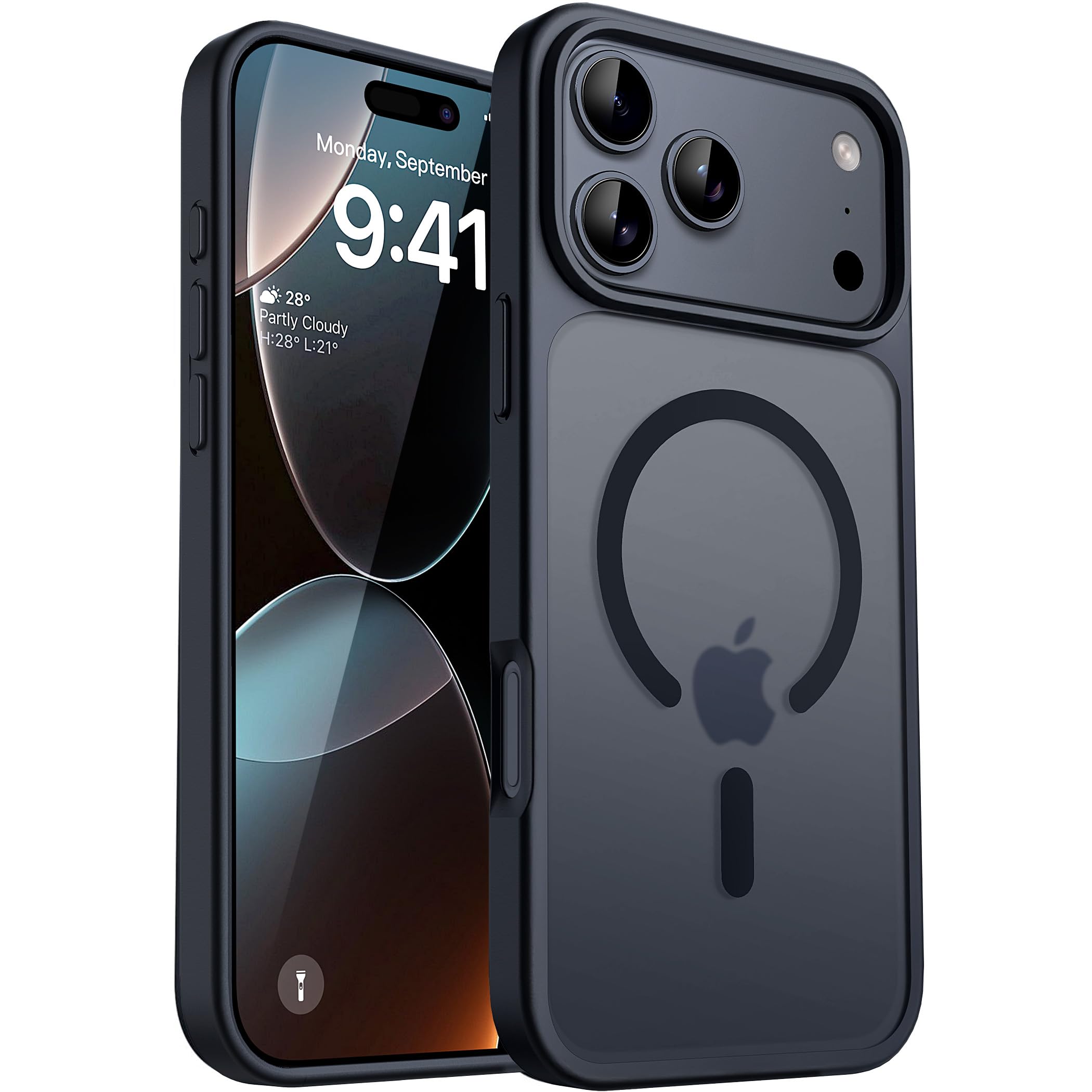 CACOE für Kameraschutzend, Kompatibel mit MagSafe, Stoßfest Kratzfest Magnetisch Rückseite Handyhülle für iPhone Case Transluzente