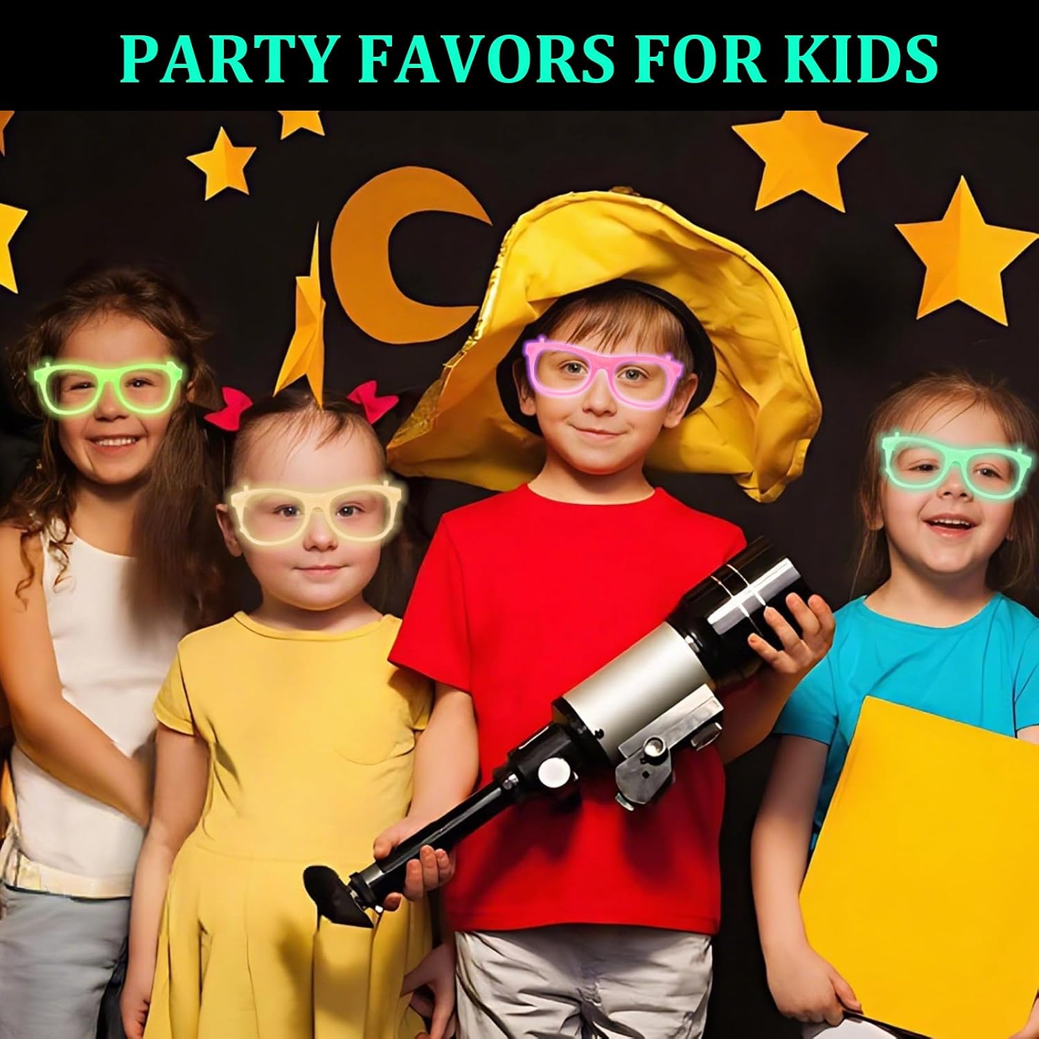 Glow in The Dark Party Supplies, 10 Pack Glow in The Dark Party Glasses Photo Booth Props Neon Party Favors Decorations