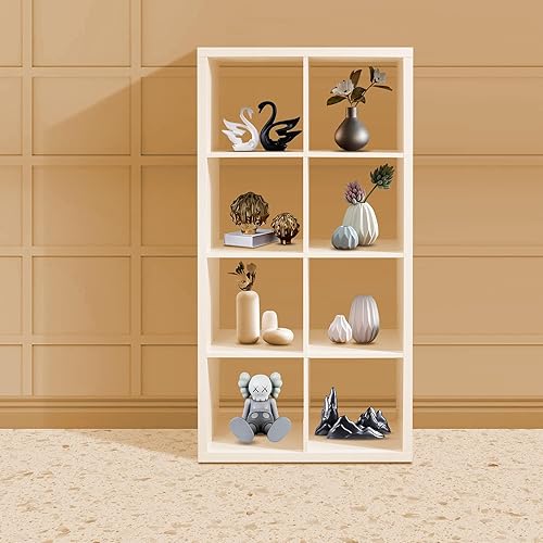 Miniatura 3 de Estantería para libros de 8 cubos, organizador de almacenamiento de cubículos blancos, estantes de almacenamiento abiertos para aula, sala de juegos