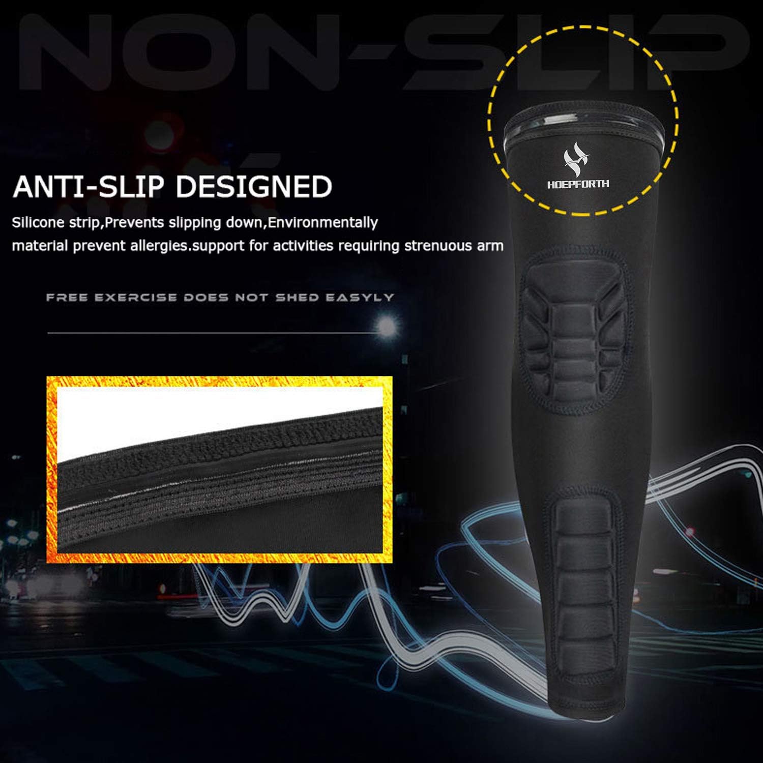 HOPEFORTH 2PCS Padded Elbow Forearm Sleeves Compression Arm Protective Support : Sports & Outdoors