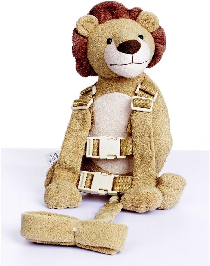 2 in 1 Lion Toddler Safety Harness Backpack Children's Walking Leash Strap（Yellow）