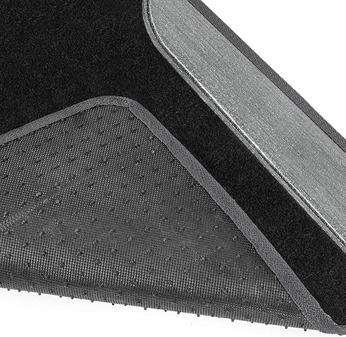 Miniatura 3 de BDK - Tapetes para auto con brillantina plateada - Elegantes tapetes de cuero sintético bicolor con características antideslizantes y almohadilla