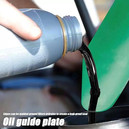 Miniatura 4 de 2 embudo de aceite flexible de 14 x 6 pulgadas, filtro de aceite plegable, placa guía de aceite de drenaje de embudo moldeable reutilizable, para