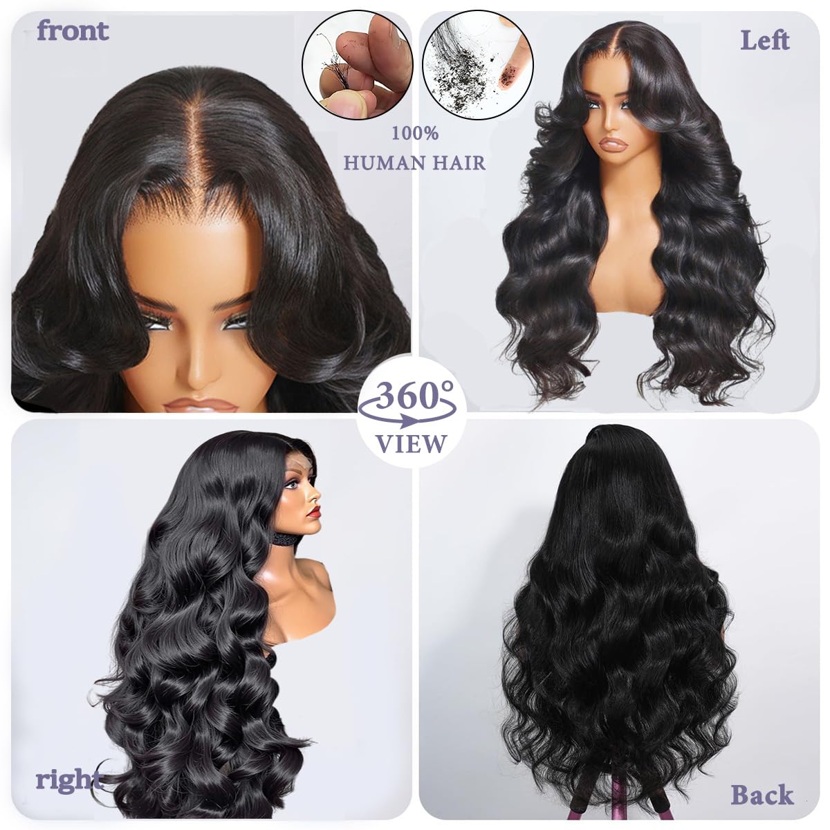 30 Inch 13x6 Lace Front Wigs Human Hair Pre Plucked 200% Density Body Wave HD Transparent Lace Frontal Wigs For Women Can Last 6-9 Months Tangle-Free Natural Color Glueless Wigs with Baby Hair