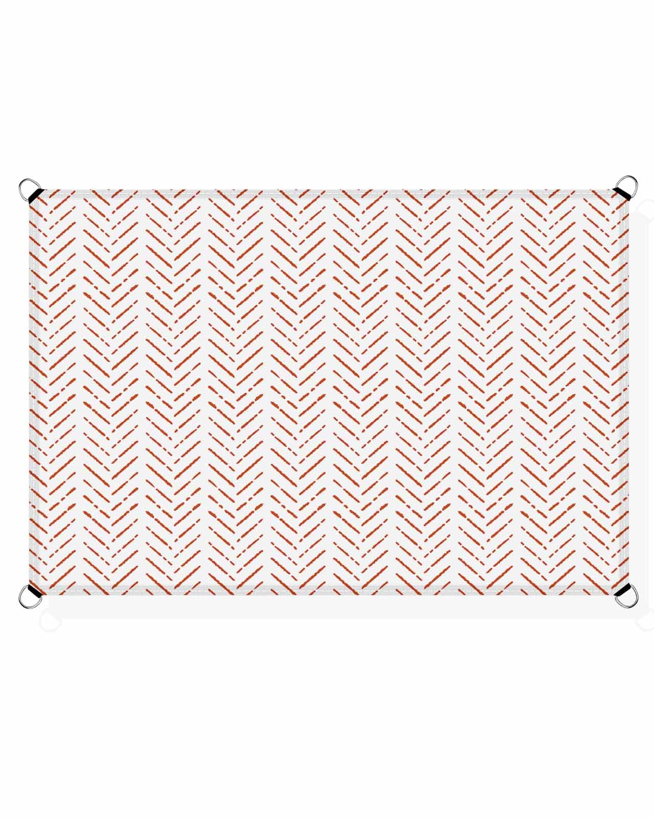 Boanket Sun Shade Sail 6.5' x 10', Burnt Orange Striped UV Block Sun Sails Shades for Outdoor Decor, Modern Abstract Art Geometric Shade Cloth for Patio Deck Terrace Garden Lawns Beach Backyard